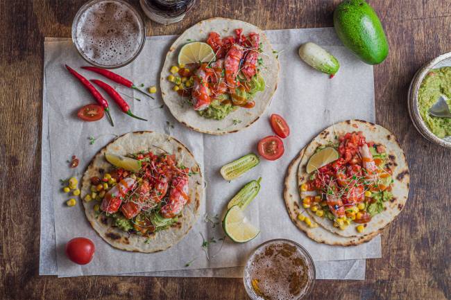 Tortilla tourteau avocat curry